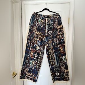 Tribal print fringed wide leg pants from Jaded London. Never worn and with tags